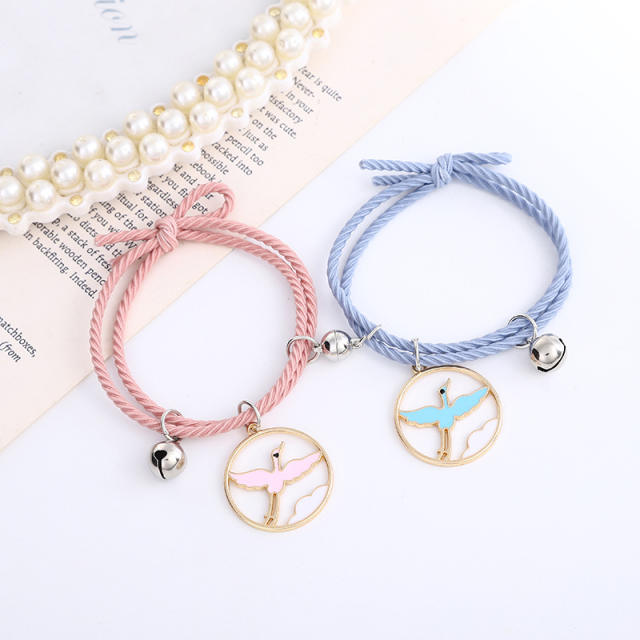 Crane  magnetic friendship string bracelet