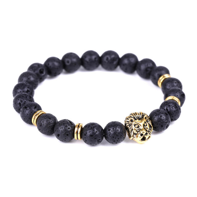 Lion's Head lava  bead bracelet