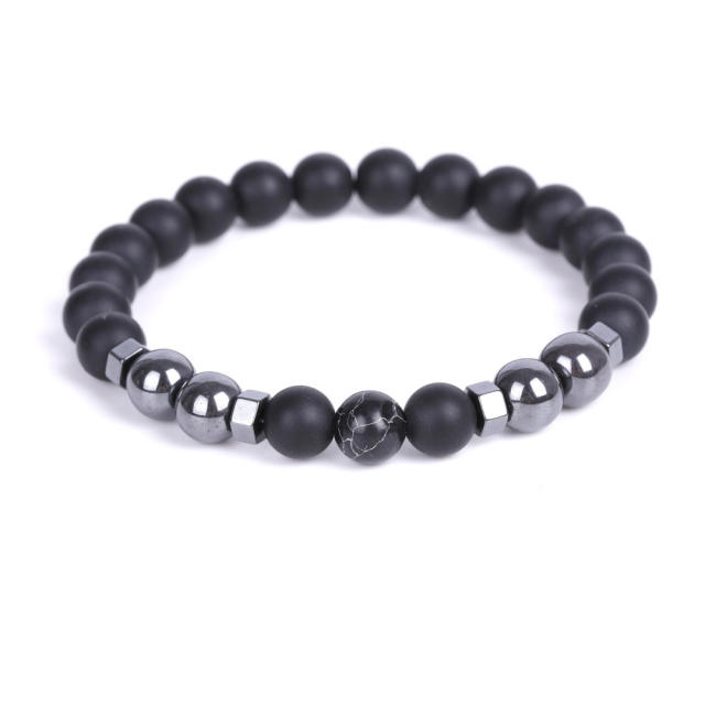 Black Iron Ore turquoise bead bracelet