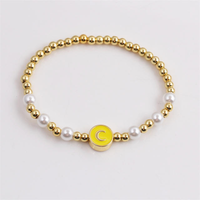 Pearl gold bead bracelet