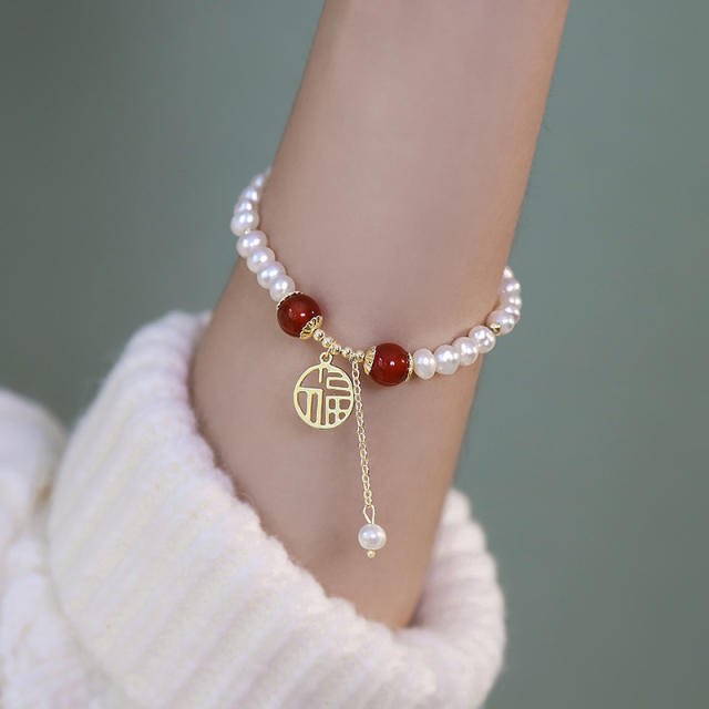 Natural pearl blessing bracelet