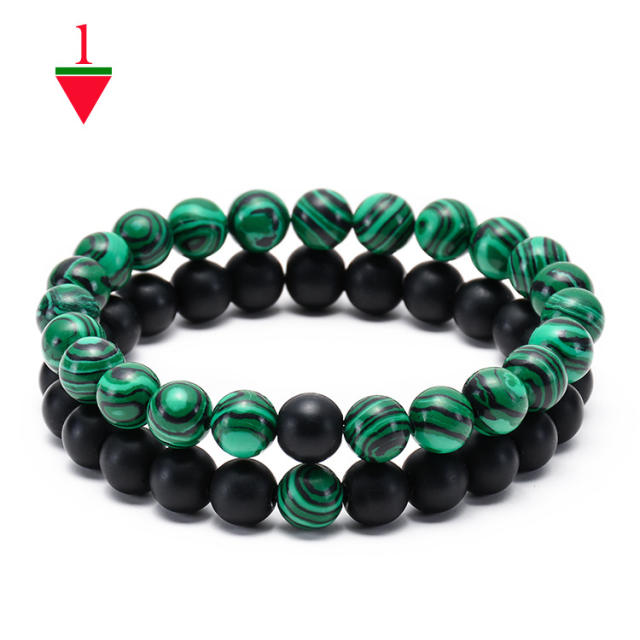 Malachite agate turquoise bead bracelet