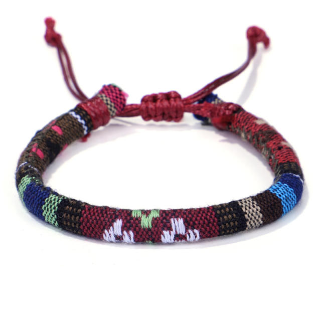 Ethnic style color braided bracelet