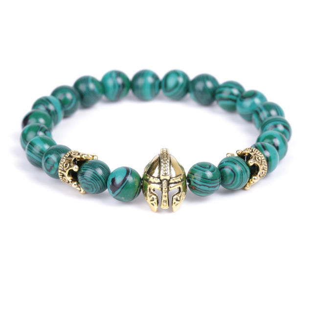 Helmet lava turquoise bead bracelet