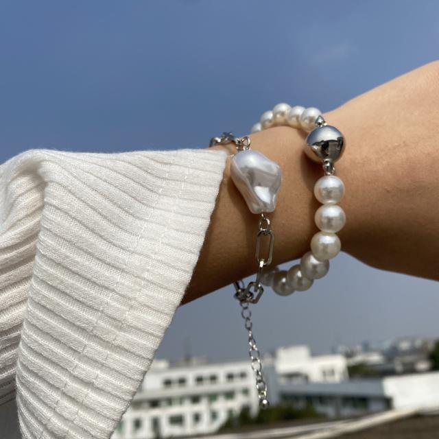 Baroque pearl bracelet 2 pcs set