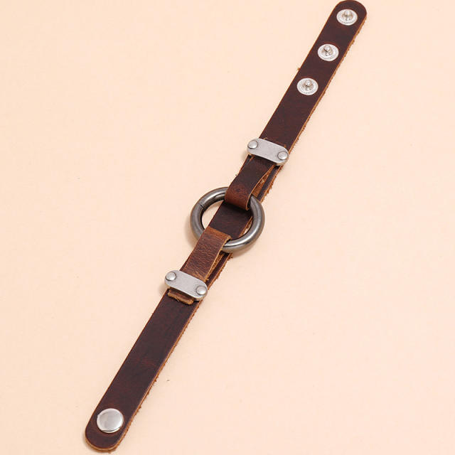 Leather wristband bracelet
