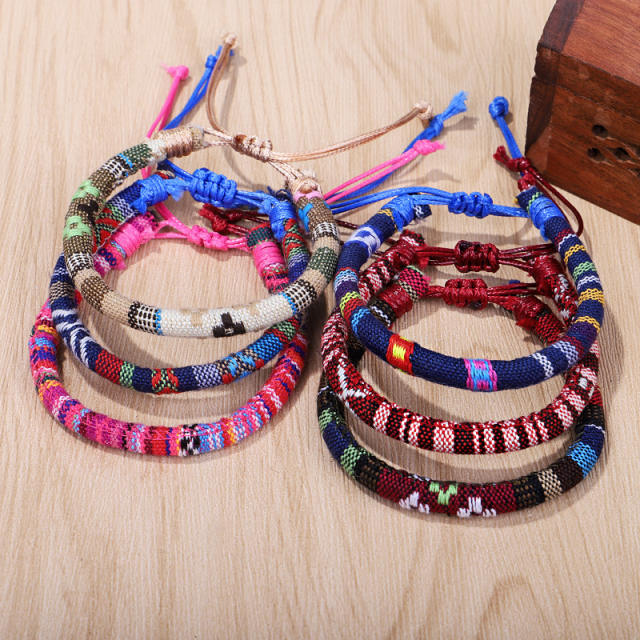 Ethnic style color braided bracelet