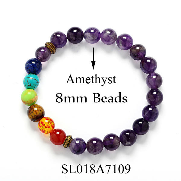 Turquoise lava agate 7 chakra  bead  bracelet