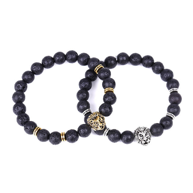 Lion's Head lava  bead bracelet