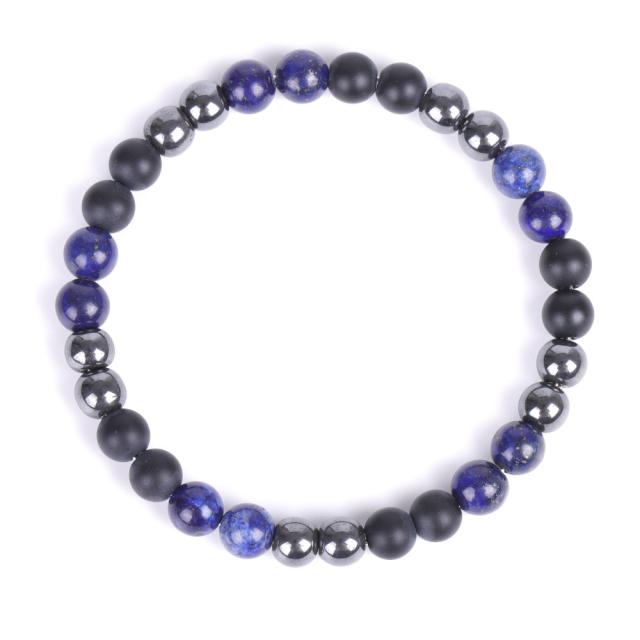 Black Iron Ore natural stone bead bracelet