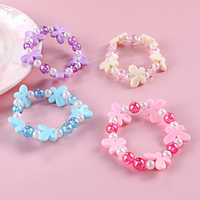 Children acrylic beads butterfly bracelet