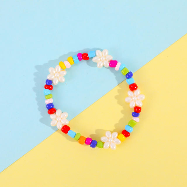 Candy color seed beads kids bracelet