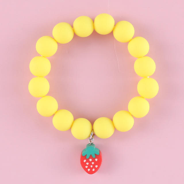 Colored beads fruit charm bracelet