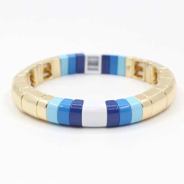 Enamel semicircle beads party bracelet