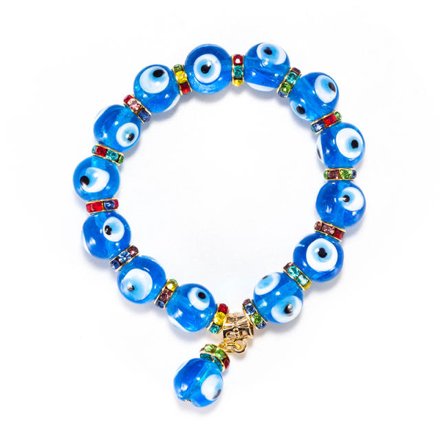 Crystal beads evil eye bracelet