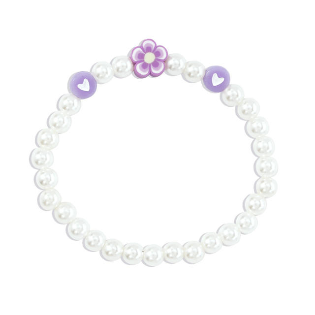 Resin flower pearl bracelet