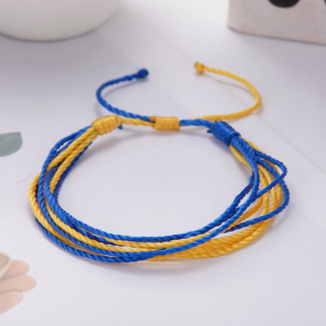 Creative color matching Ukraine bracelet macrame bracelet