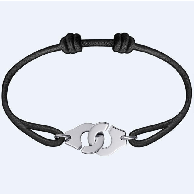 Titanium steel handcuffs string bracelet Silver Buckle