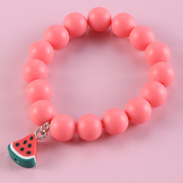Colored beads fruit charm bracelet