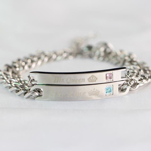 Simple titanium steel diamond bracelet chain