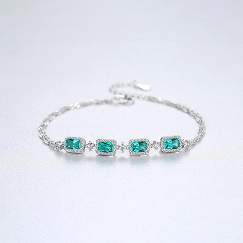 S925 sterling silver emerald luxury bracelet