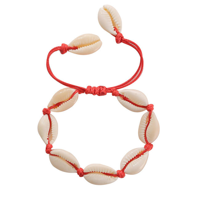 Boho shell colored string bracelet