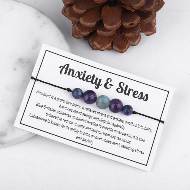 Amethyst beads anxiety string bracelet