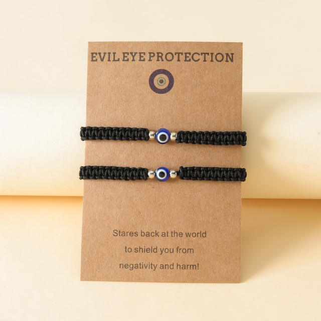Evil eye woven string bracelet