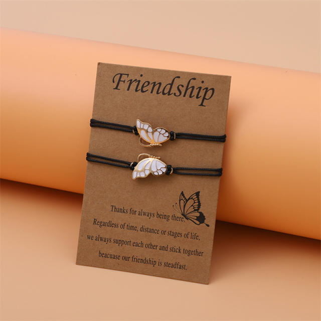 Best friends buttefly wax line bracelet