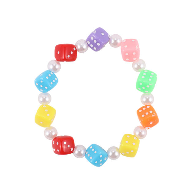 Cartoon animal butterfly faux pearl beaded bracelet