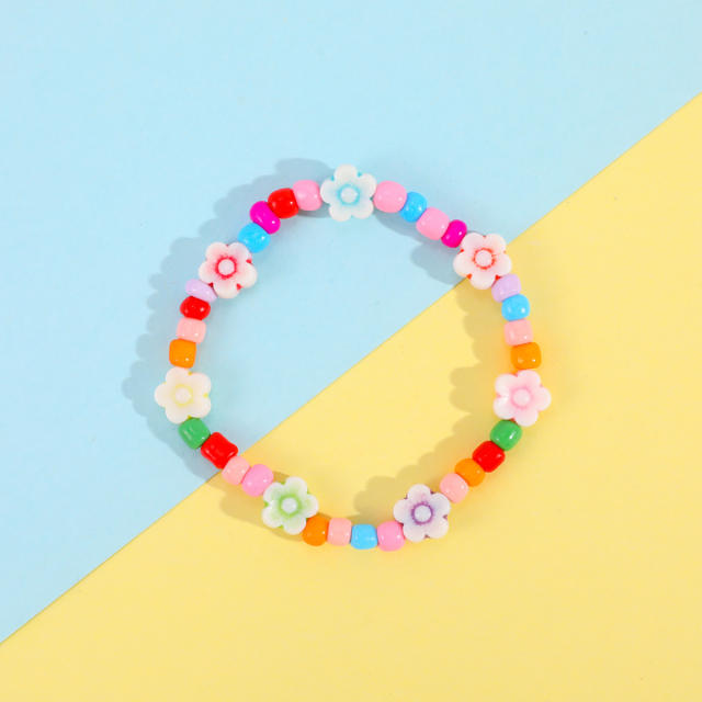 Candy color seed beads kids bracelet