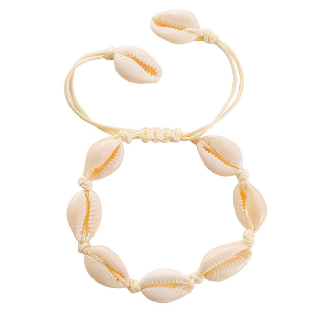 Boho shell colored string bracelet