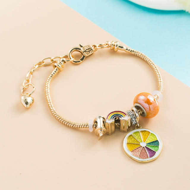 Creative lemon charm DIY bracelet