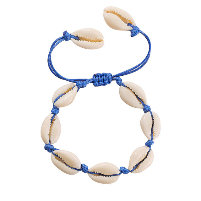 Boho shell colored string bracelet