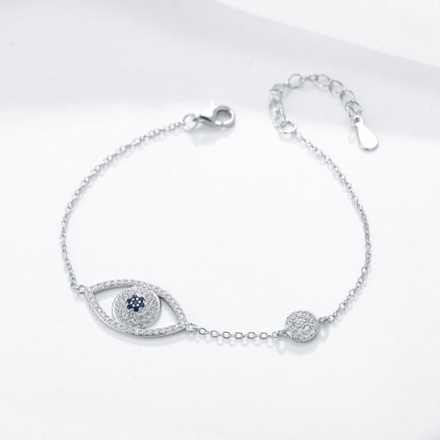 S925 sterling silver evil eye dainty bracelet