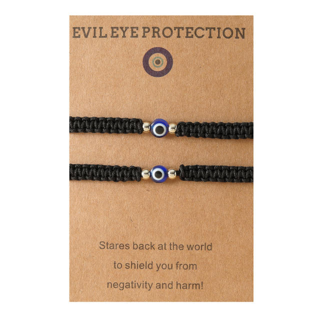 Evil eye woven string bracelet