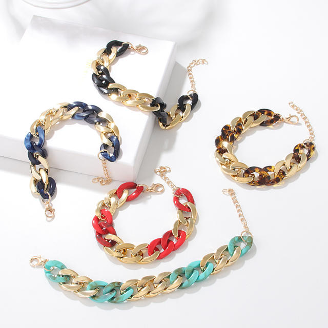 Occident fashion color acrylic chain bracelet