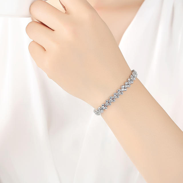 S925 sterling silver tennis chain bracelet