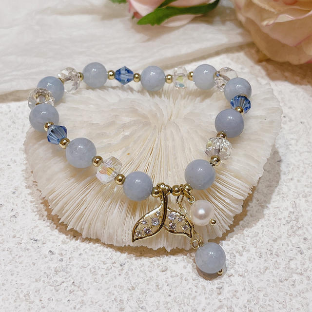 Water pearl opal stone beaded bracelet