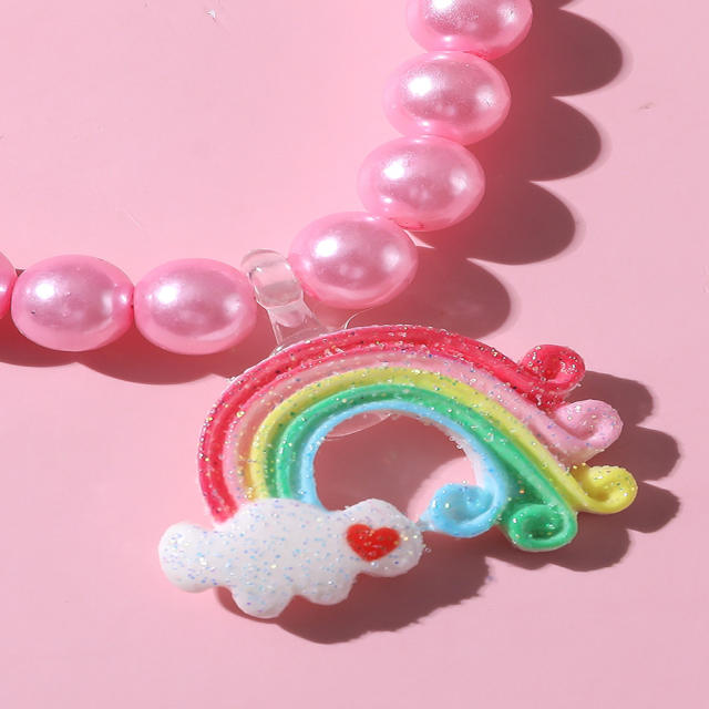 Rainbow charm beaded bracelet for kids