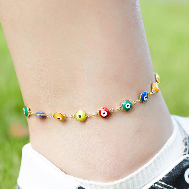 Boho enamel evil eye beads bracelet necklace anklet