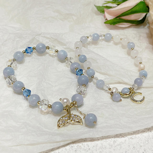 Water pearl opal stone beaded bracelet