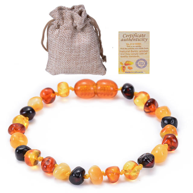 14-15cm irregular shape amber bracelet baby teething gift