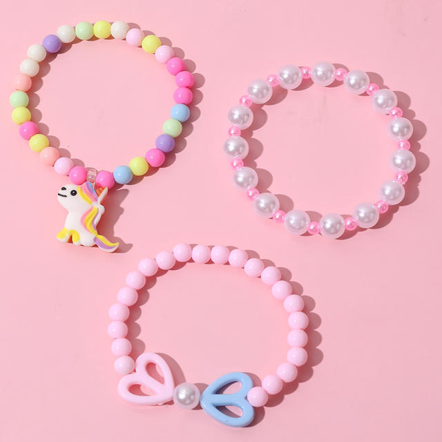 Acrylic beads bracelet set for kids
