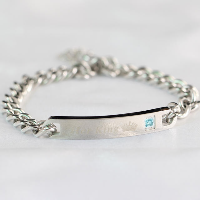 Simple titanium steel diamond bracelet chain