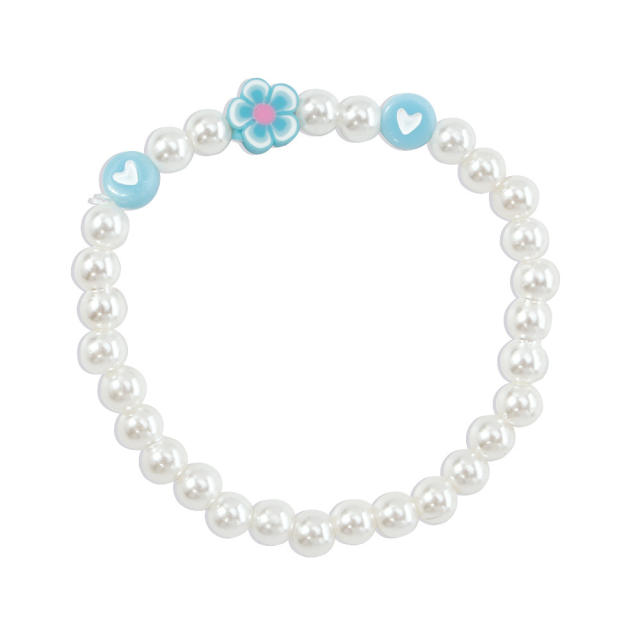 Resin flower pearl bracelet