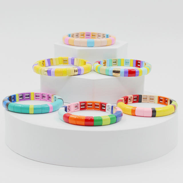 INS popular enamel elastic bracelet