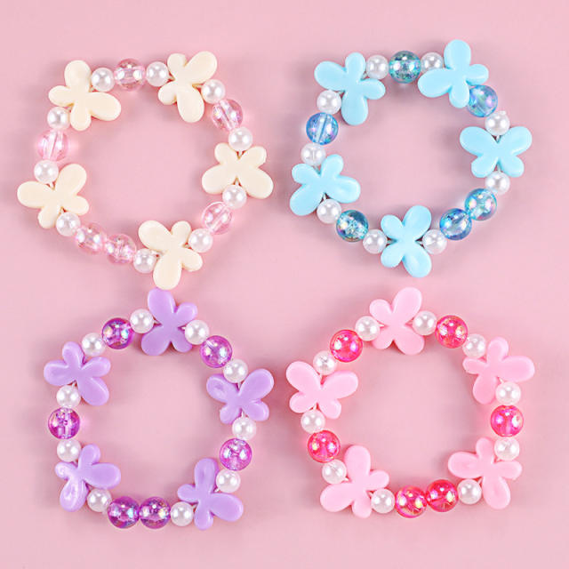 Children acrylic beads butterfly bracelet