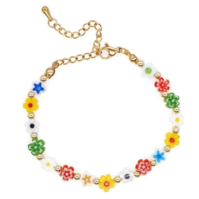Boho water pearl beads seed beads layer bracelet