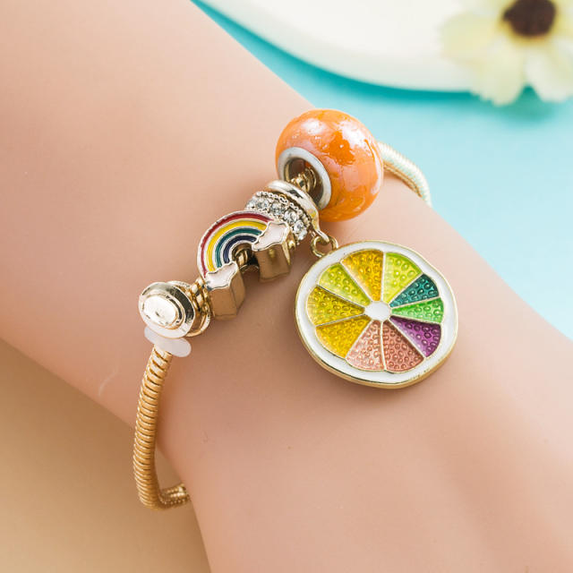 Creative lemon charm DIY bracelet